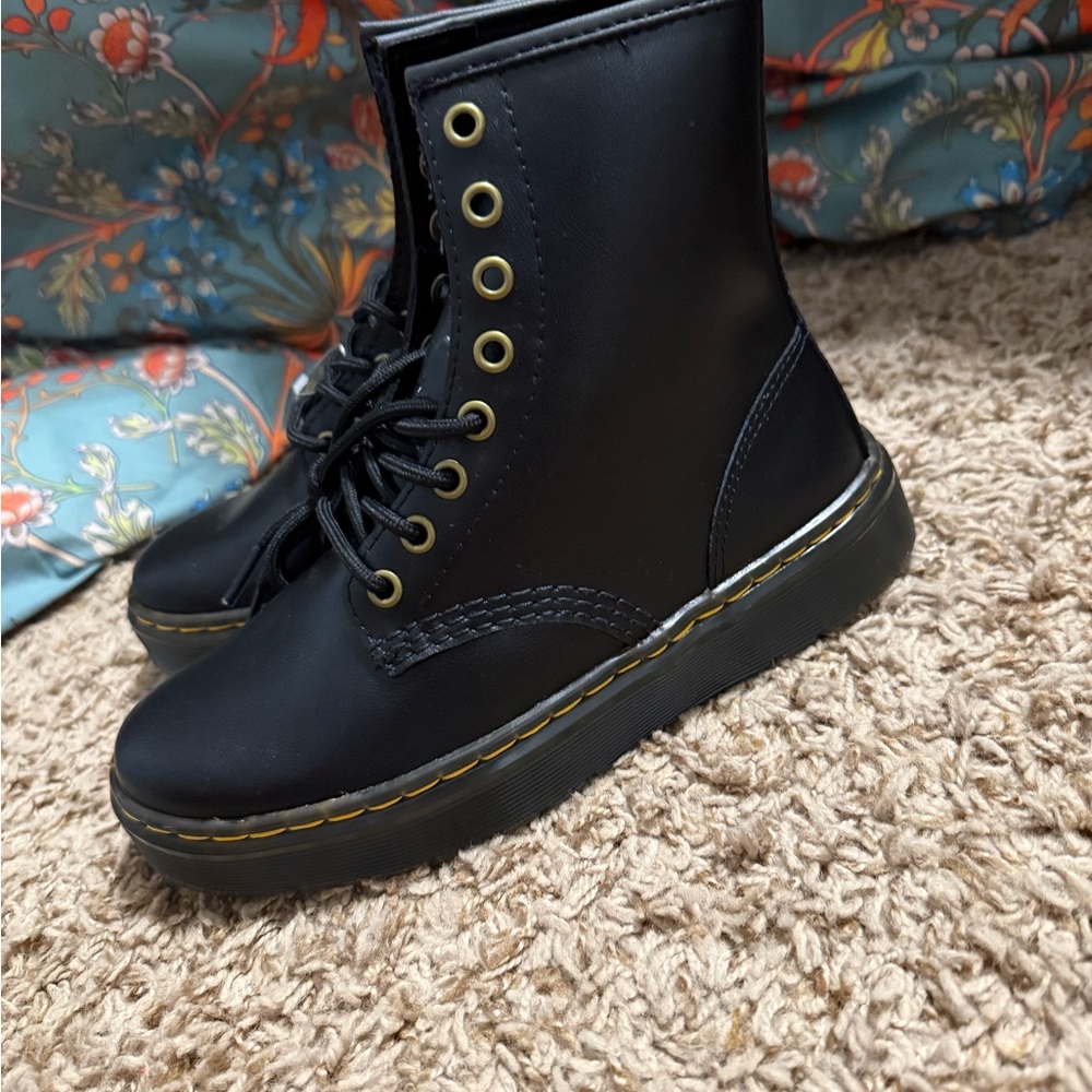 Dr. Martens Black Combat Boots with Chunky Sole